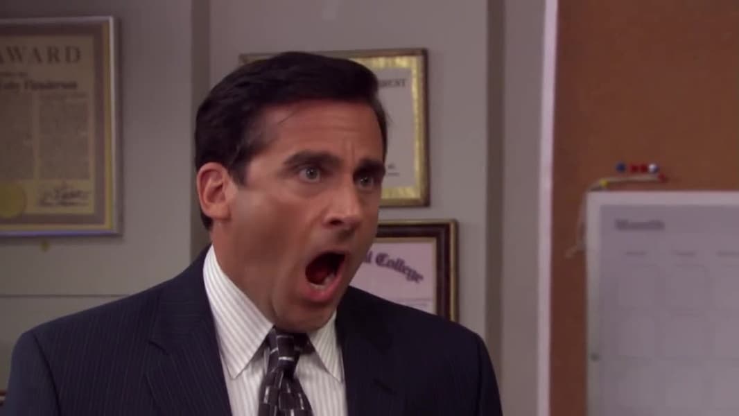 Michael Scott No God No meme template
