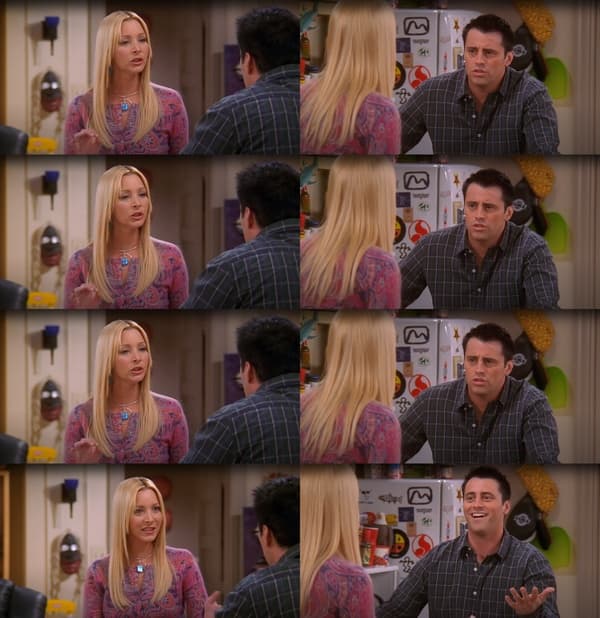 Phoebe Teaching Joey meme template