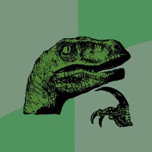Philosoraptor meme template