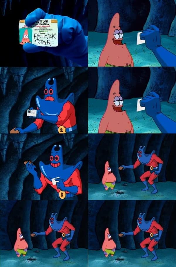 Patrick Star's Wallet meme template